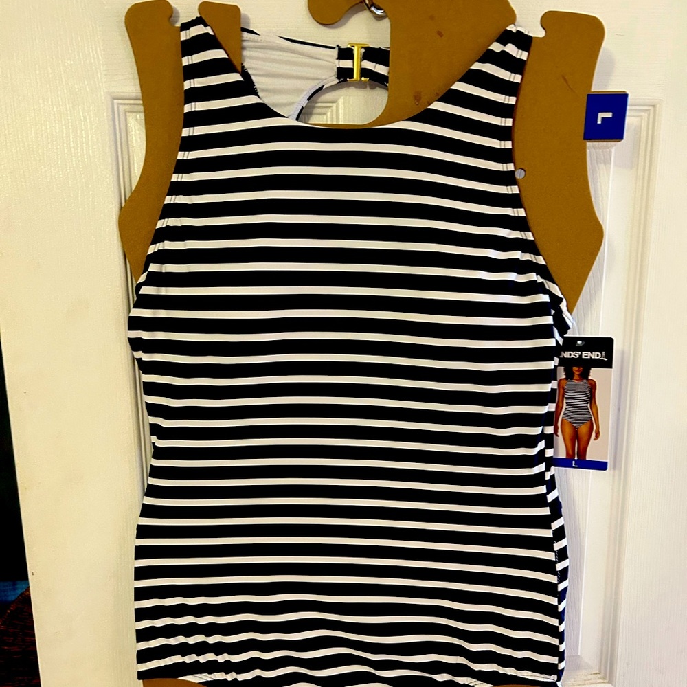 Striped Lands End bathing suit-new